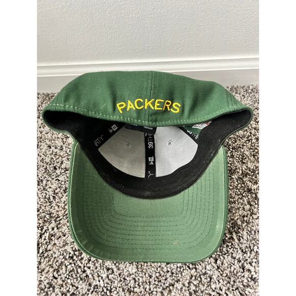 Green Bay Packers New Era 39THIRTY Historic Flex Hat Gray Green S/M - Picture 2 of 4